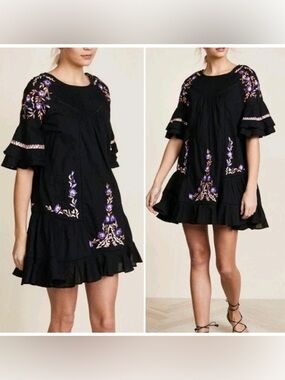 Free People Black‎ midi dress